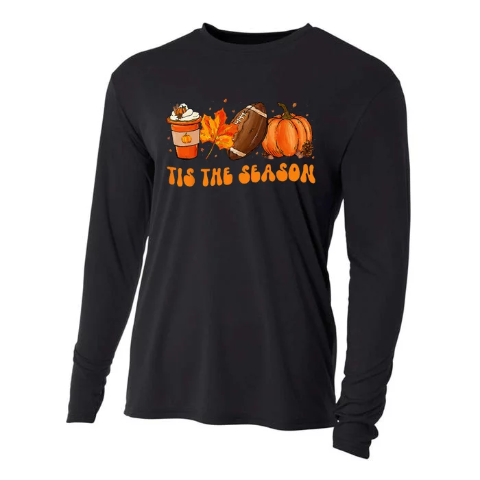 Tis The Season Football Football Fall Thanksgiving Cooling Performance Long Sleeve Crew