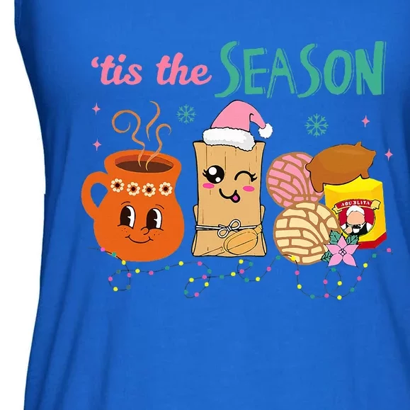 Tis The Season Concha Pan Dulce Tamales Mexican Christmas Ladies Essential Flowy Tank