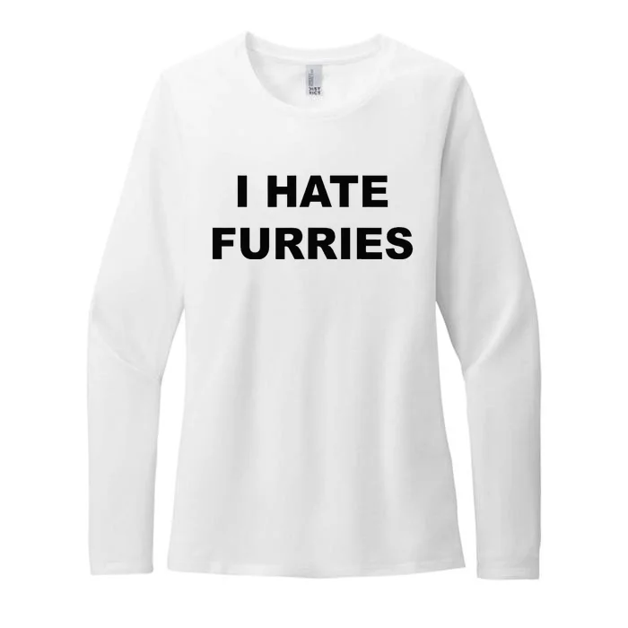 Top That Says I HATE FURRIES Funny FURRIES Suck Womens CVC Long Sleeve Shirt