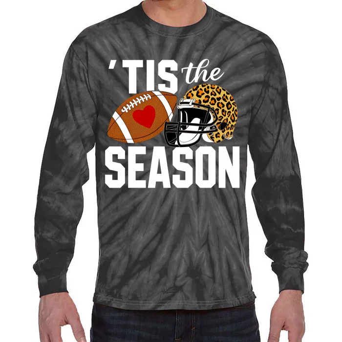 Tis The Season Football Graphic Tie-Dye Long Sleeve Shirt