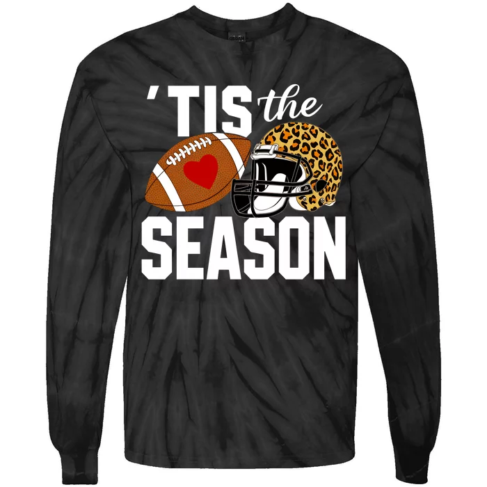 Tis The Season Football Graphic Tie-Dye Long Sleeve Shirt