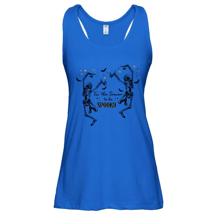 Tis The Season To Be Spooky Fall Halloween Dancing Skeleton Gift Ladies Essential Flowy Tank