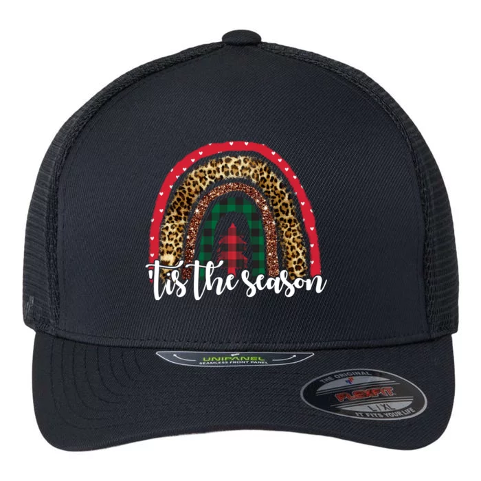 Tis The Season Holiday Rainbow Cute Christmas Flexfit Unipanel Trucker Cap