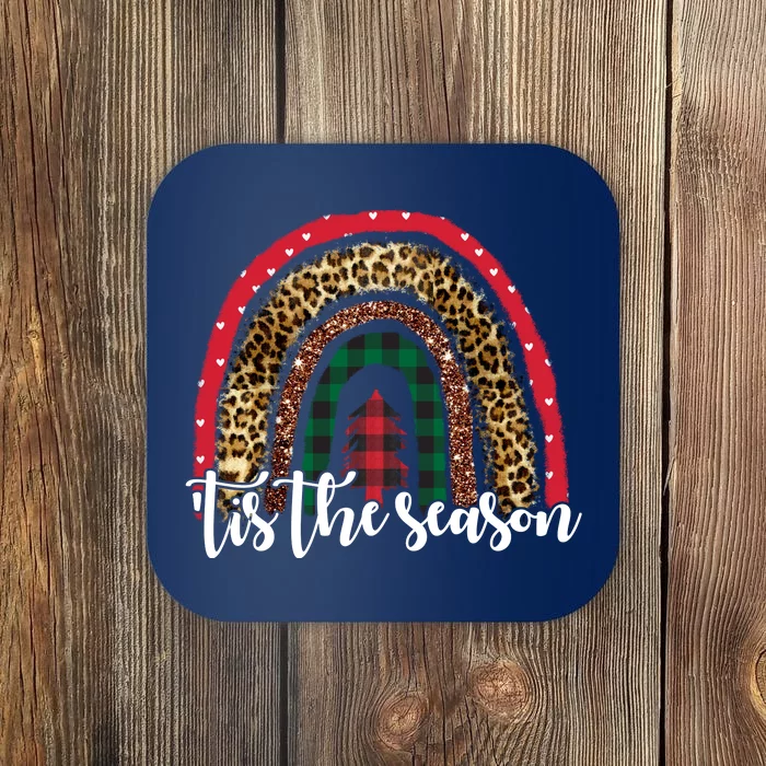 Tis The Season Holiday Rainbow Cute Christmas Coaster