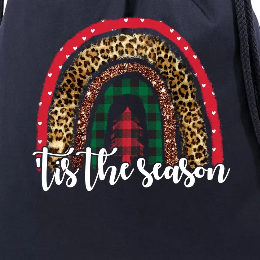 Tis The Season Holiday Rainbow Cute Christmas Drawstring Bag