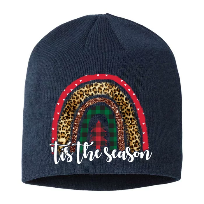 Tis The Season Holiday Rainbow Cute Christmas 8 1/2in Sustainable Knit Beanie