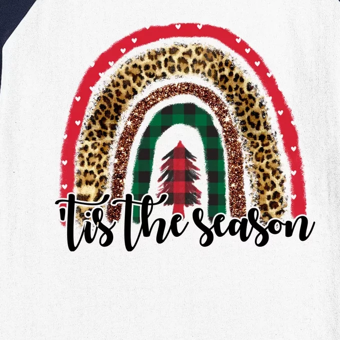 Tis The Season Holiday Rainbow Cute Christmas Baseball Sleeve Shirt