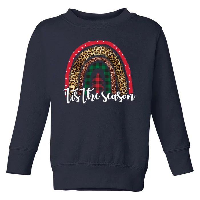 Tis The Season Holiday Rainbow Cute Christmas Toddler Sweatshirt