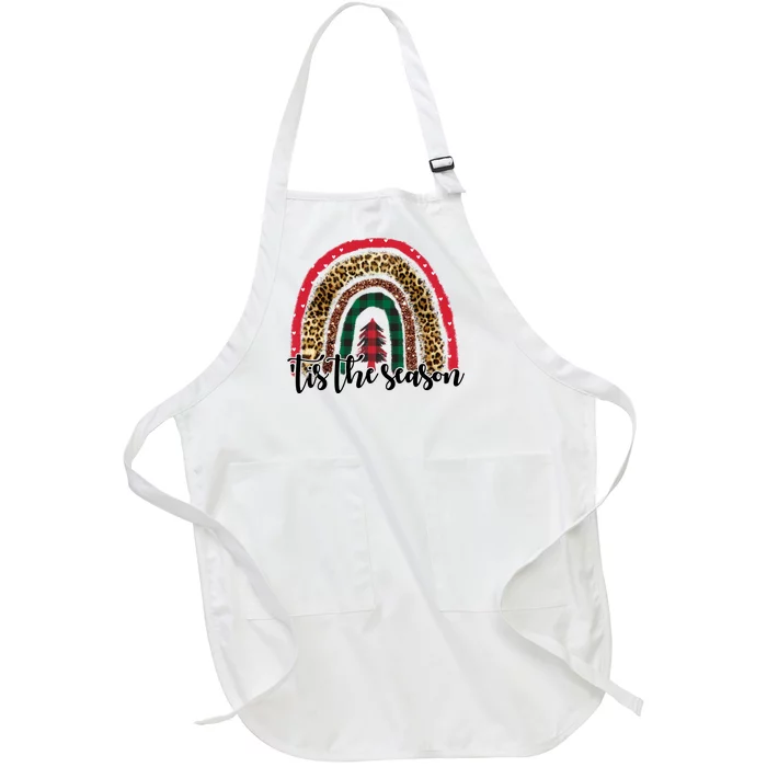 Tis The Season Holiday Rainbow Cute Christmas Full-Length Apron With Pocket