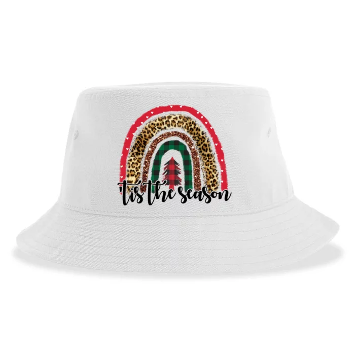 Tis The Season Holiday Rainbow Cute Christmas Sustainable Bucket Hat