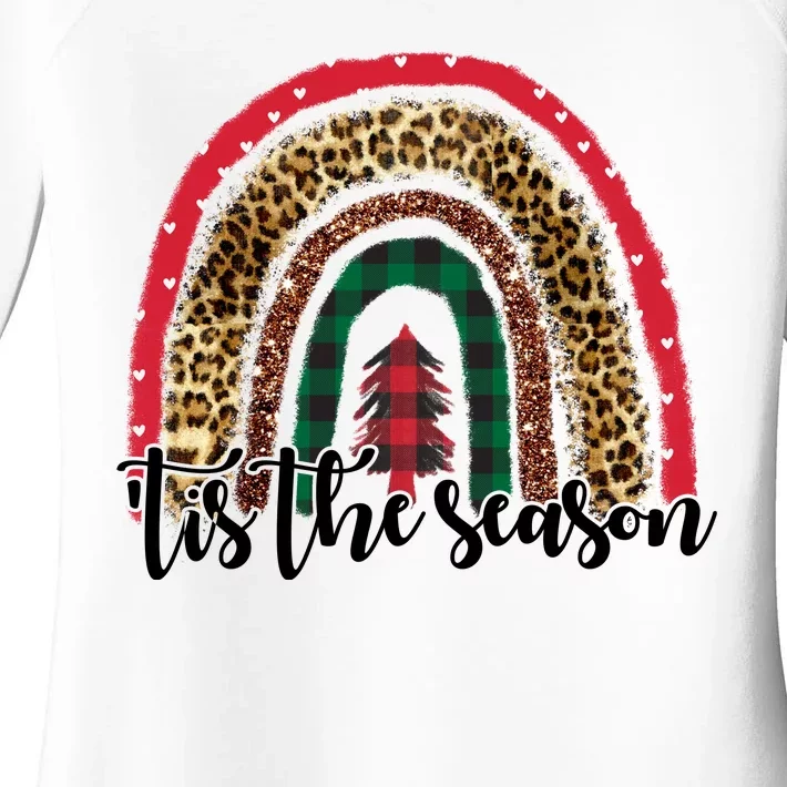 Tis The Season Holiday Rainbow Cute Christmas Women's Perfect Tri Tunic Long Sleeve Shirt