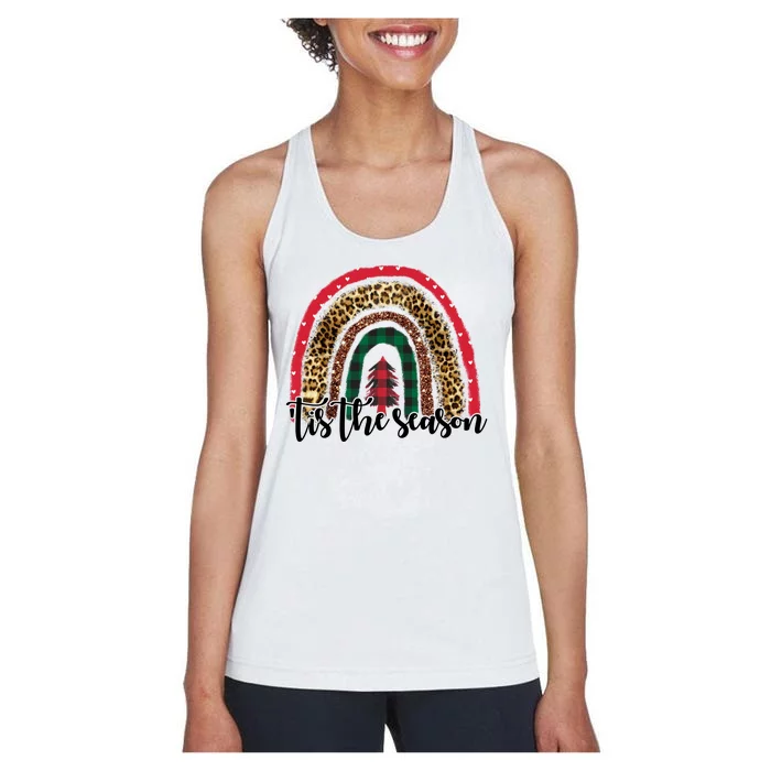 Tis The Season Holiday Rainbow Cute Christmas Women's Racerback Tank