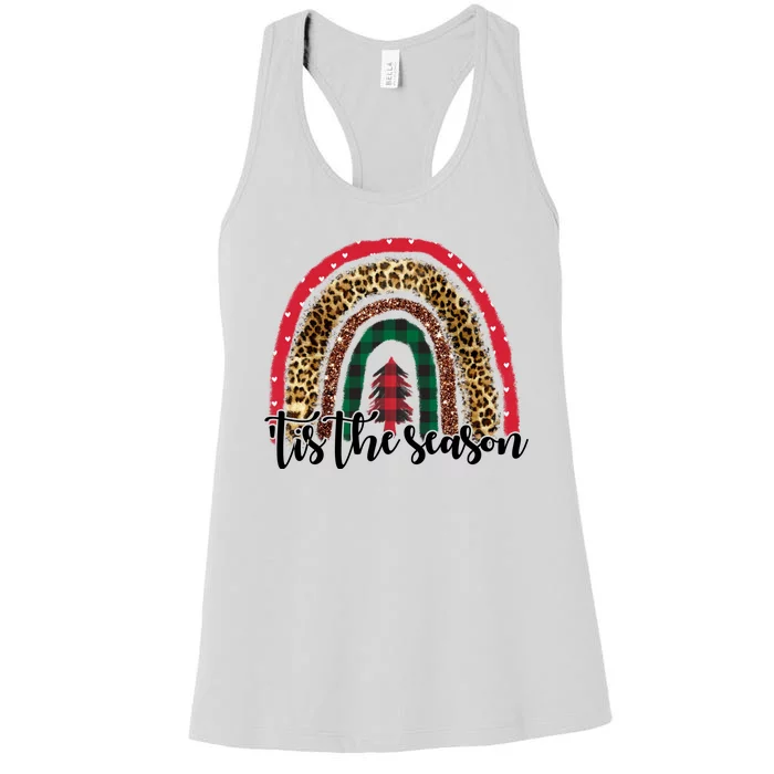 Tis The Season Holiday Rainbow Cute Christmas Women's Racerback Tank