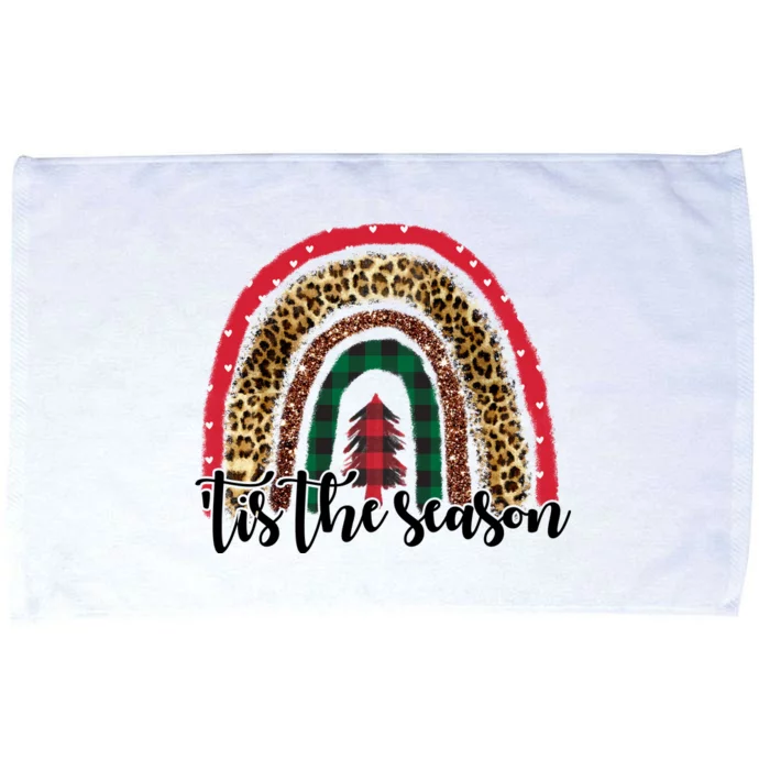 Tis The Season Holiday Rainbow Cute Christmas Microfiber Hand Towel