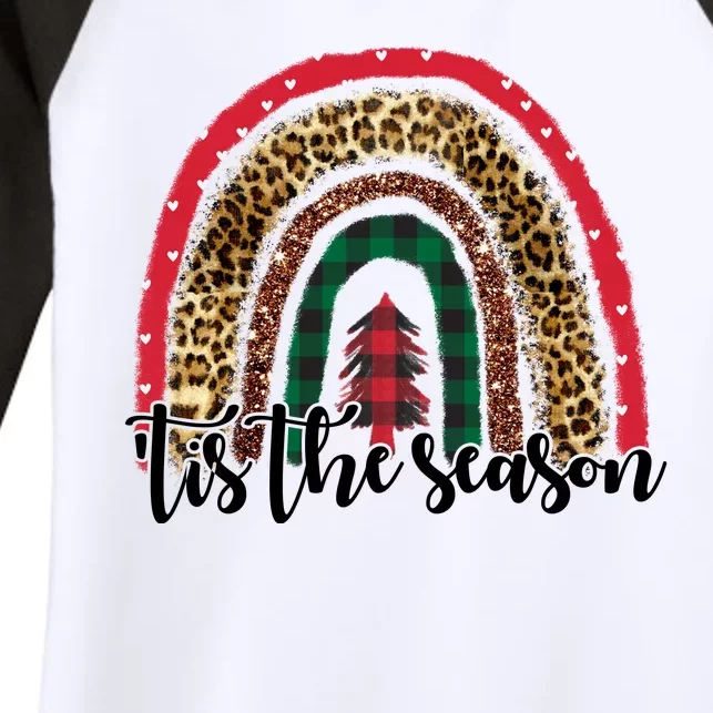 Tis The Season Holiday Rainbow Cute Christmas Women's Tri-Blend 3/4-Sleeve Raglan Shirt