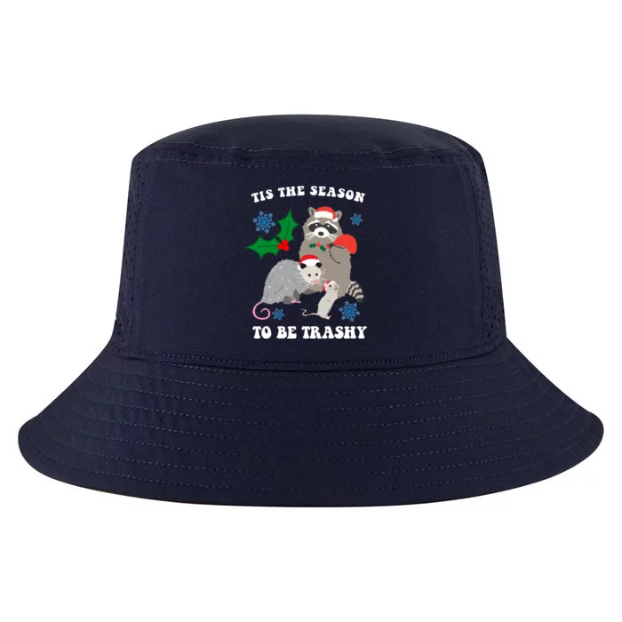 Tis The Season To Be Trashy Funny Raccoon Christmas Cool Comfort Performance Bucket Hat