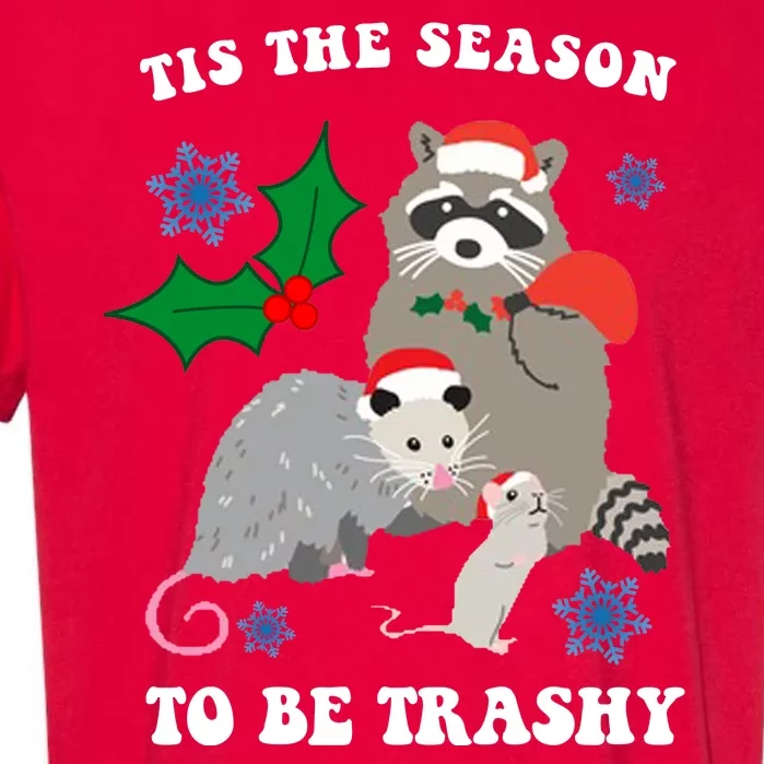 Tis The Season To Be Trashy Funny Raccoon Christmas Garment-Dyed Heavyweight T-Shirt