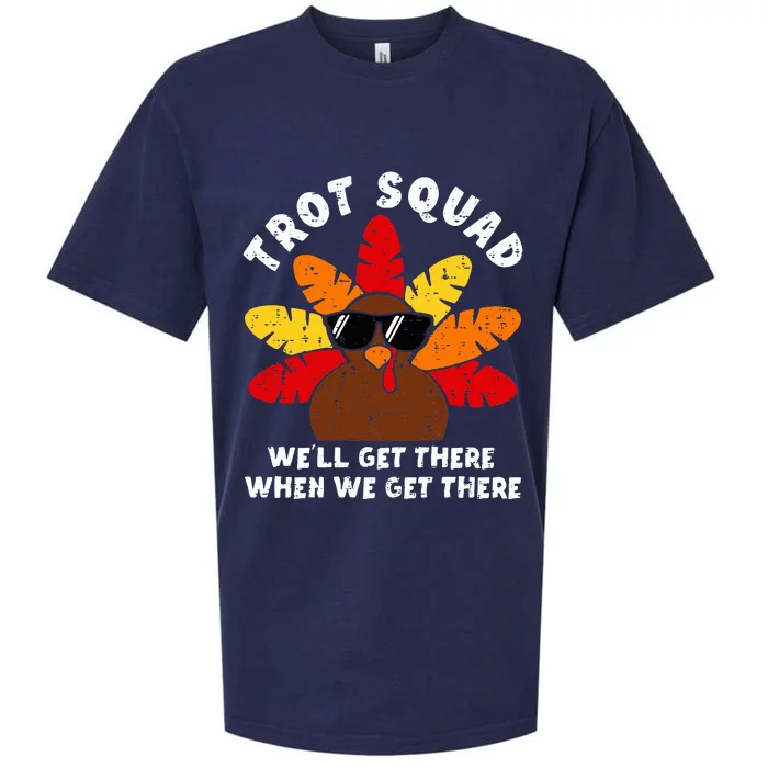 Turkey Trot Squad Race Funny Thanksgiving Running Runner Sueded Cloud Jersey T-Shirt