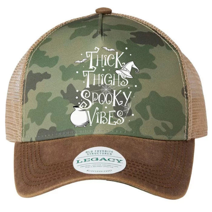 Thick Thighs Spooky Vibes Halloween Party Gym Workout Witch Legacy Tie Dye Trucker Hat