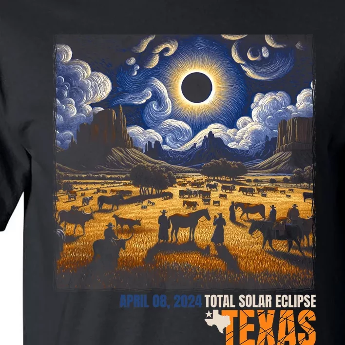 Texas Total Solar Eclipse Retro April 8 2024 Astronomy Tall T-Shirt