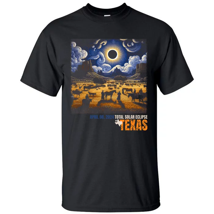 Texas Total Solar Eclipse Retro April 8 2024 Astronomy Tall T-Shirt