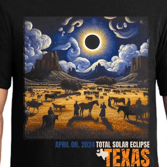 Texas Total Solar Eclipse Retro April 8 2024 Astronomy Pajama Set