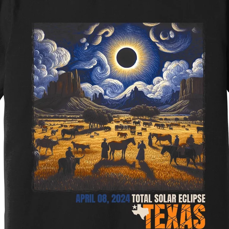 Texas Total Solar Eclipse Retro April 8 2024 Astronomy Premium T-Shirt