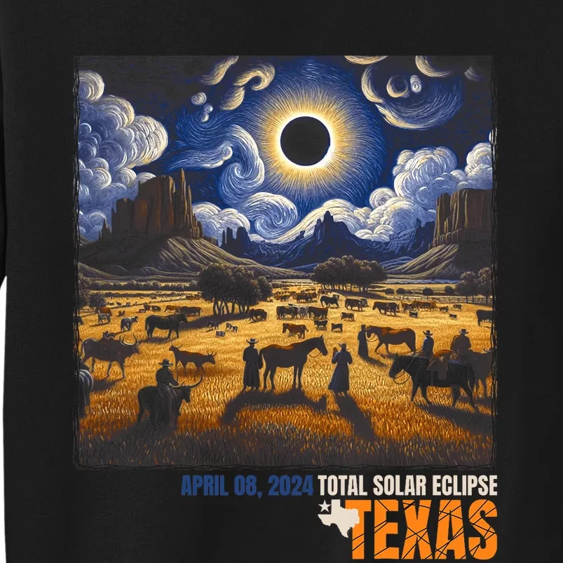 Texas Total Solar Eclipse Retro April 8 2024 Astronomy Tall Sweatshirt