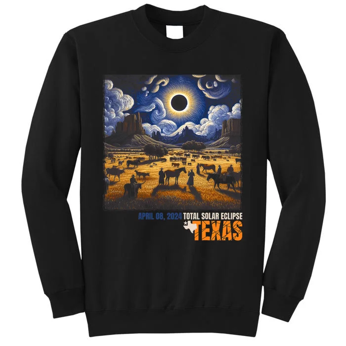 Texas Total Solar Eclipse Retro April 8 2024 Astronomy Tall Sweatshirt