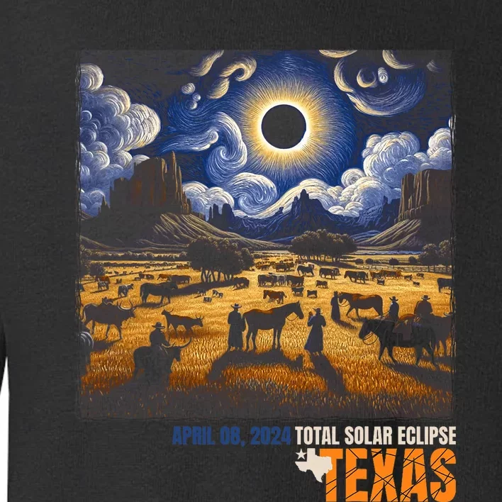 Texas Total Solar Eclipse Retro April 8 2024 Astronomy Toddler Sweatshirt