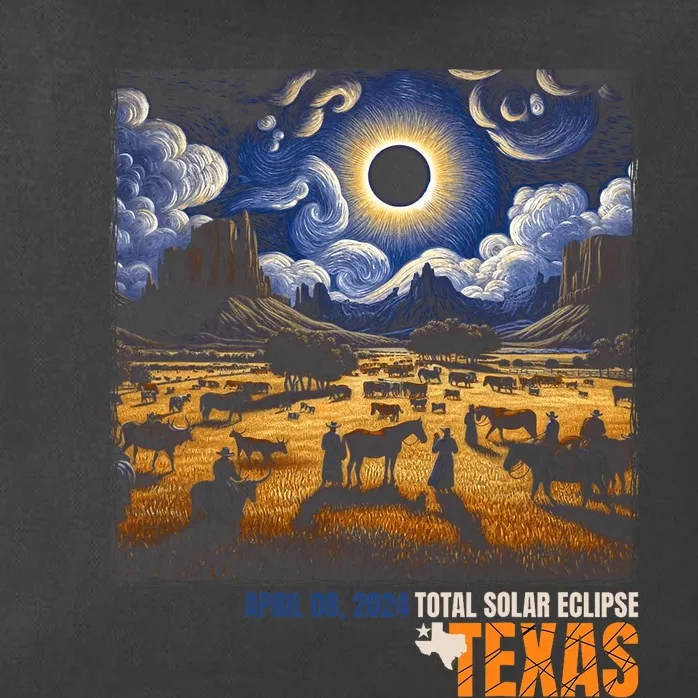 Texas Total Solar Eclipse Retro April 8 2024 Astronomy Zip Tote Bag