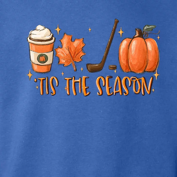 Tis The Season Hockey Latte Leaves Hello Pumpkin Halloween Cool Gift Toddler Hoodie