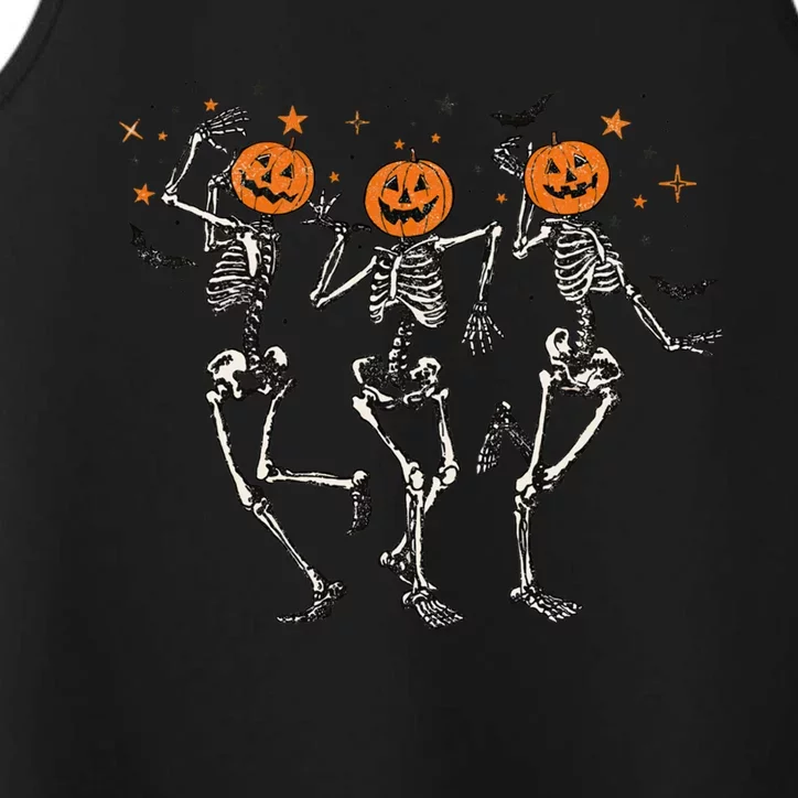 Tis The Season To Be Spooky Fall Halloween Dancing Skeleton Gift Performance Tank