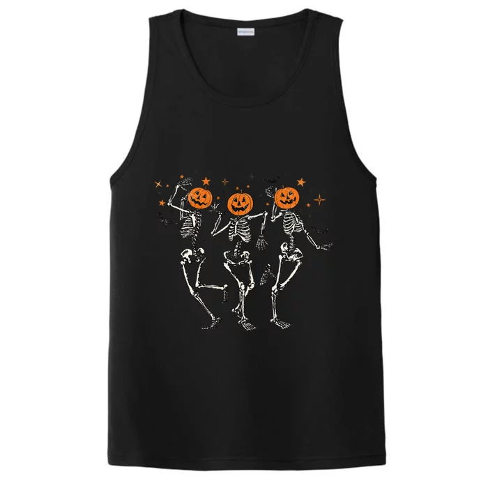 Tis The Season To Be Spooky Fall Halloween Dancing Skeleton Gift Performance Tank