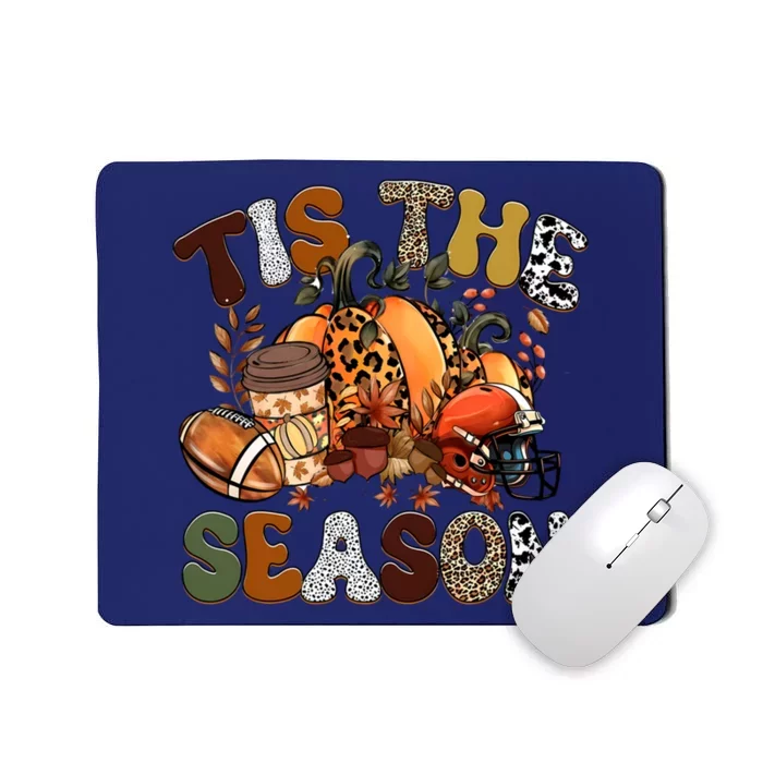 Tis The Season Leopard Pumpkin Football Lovers Autumn Fall Mousepad