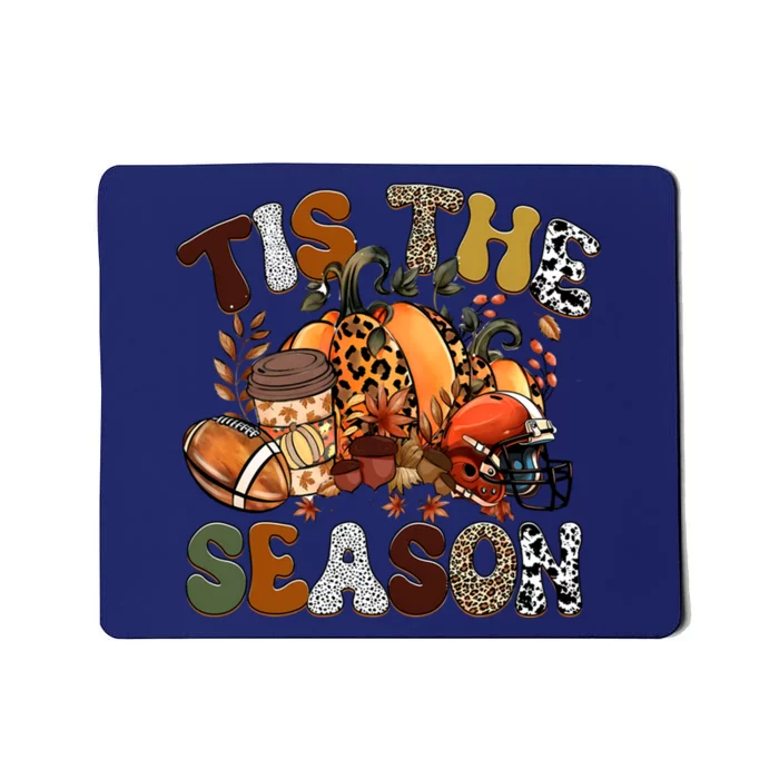 Tis The Season Leopard Pumpkin Football Lovers Autumn Fall Mousepad