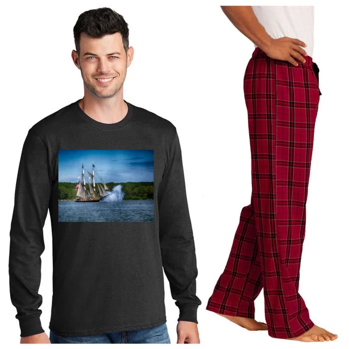 The Tall Ship Niagara With Cannons Long Sleeve Pajama Set