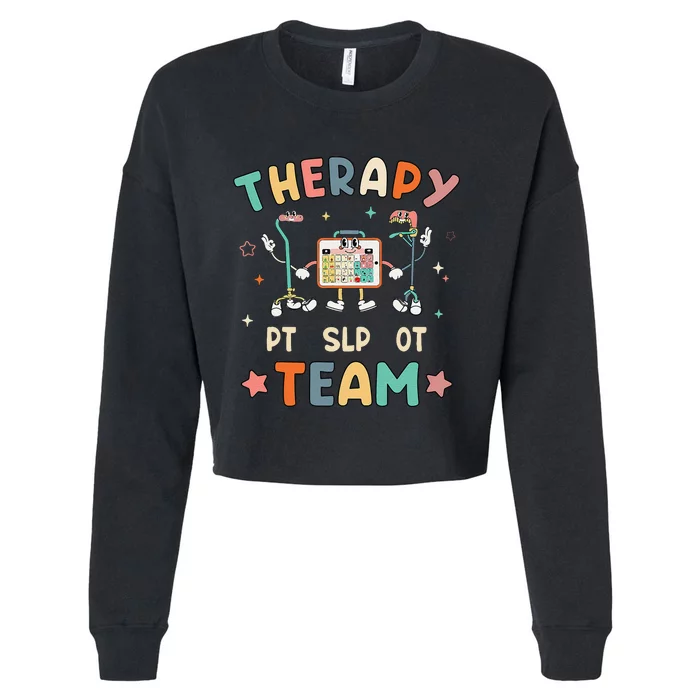 Therapy Team Slp Ot Pt Rehab Therapist Speech Language Cropped Pullover Crew