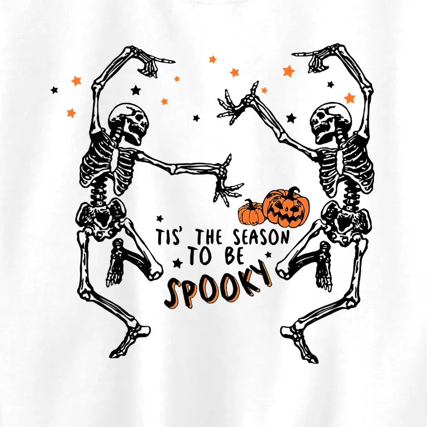 Tis The Season To Be Spooky Halloween Dancing Skeletons Kids Sweatshirt