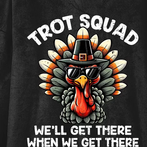 Turkey Trot Squad Funny Thanksgiving Running Costume Hooded Wearable Blanket