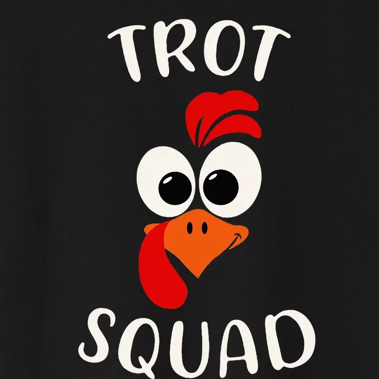 Turkey Trot Squad Funny Thanksgiving Day Running Costume Women's Crop Top Tee