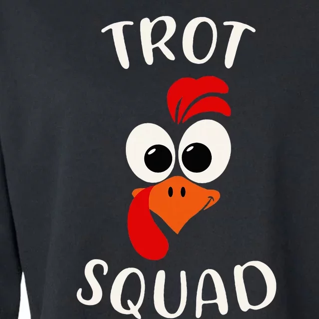 Turkey Trot Squad Funny Thanksgiving Day Running Costume Cropped Pullover Crew