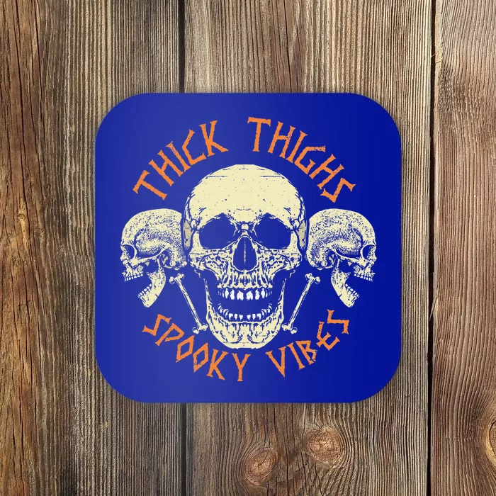 Thick Thighs & Spooky Vibes Halloween Costume Coaster