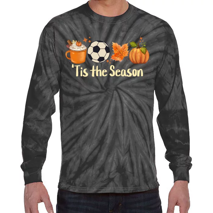 Tis The Season Soccer Halloween Funny Gift Tie-Dye Long Sleeve Shirt