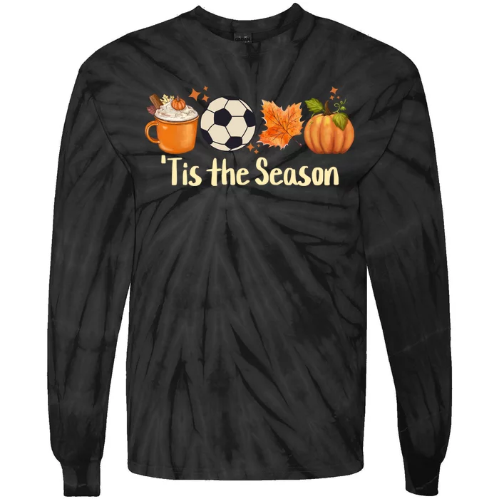 Tis The Season Soccer Halloween Funny Gift Tie-Dye Long Sleeve Shirt