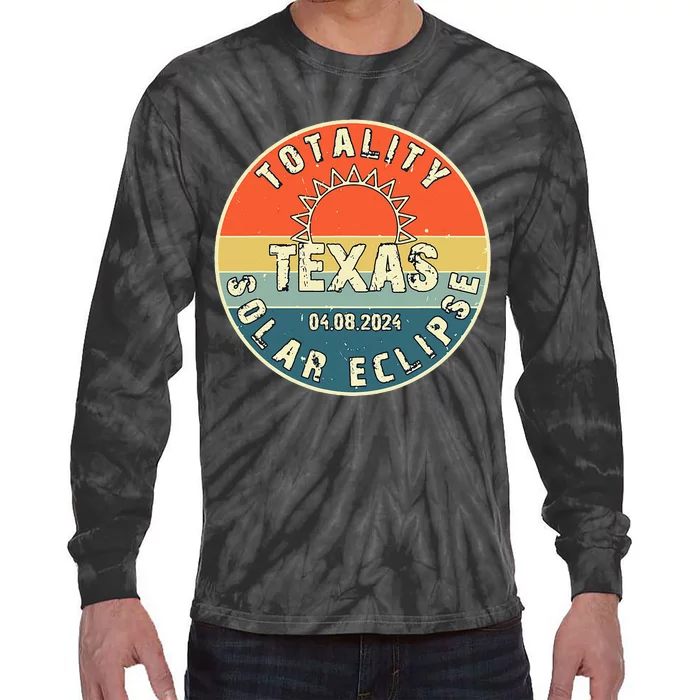 Totality Texas Solar Eclipse 2024 America Total Eclipse Tie-Dye Long Sleeve Shirt