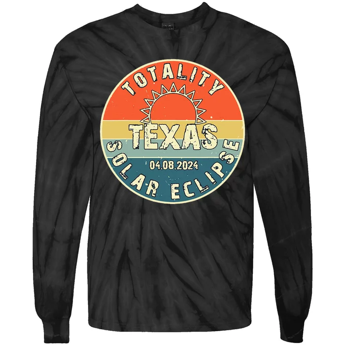 Totality Texas Solar Eclipse 2024 America Total Eclipse Tie-Dye Long Sleeve Shirt