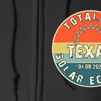 Totality Texas Solar Eclipse 2024 America Total Eclipse Full Zip Hoodie