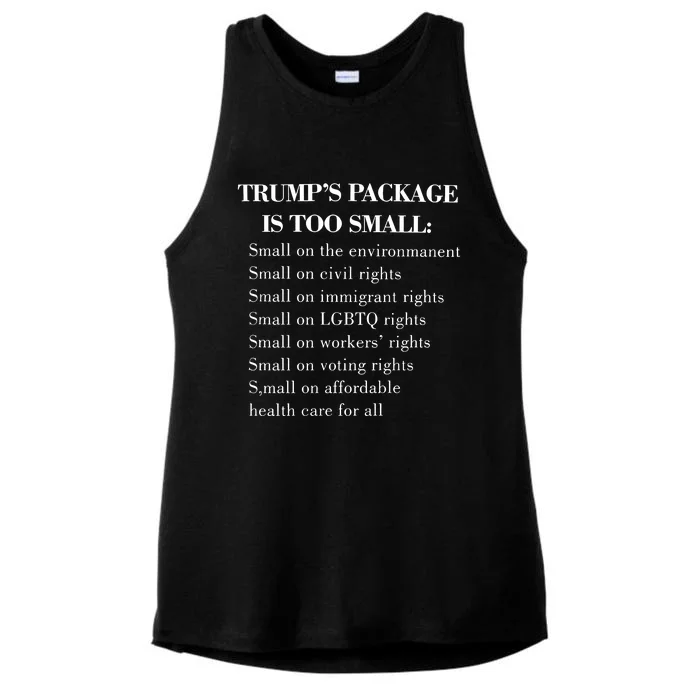 Trump Too Small Trump’S Package Is To Small Ladies Tri-Blend Wicking Tank