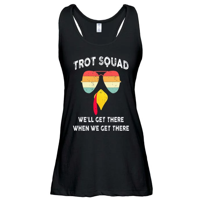 Turkey Trot Squad We'll Get There When We Get There Ladies Essential Flowy Tank